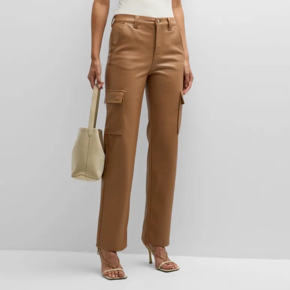 Pistola Cassie Faux Leather Utility Super High-Rise Straight-Leg Jeans NWT